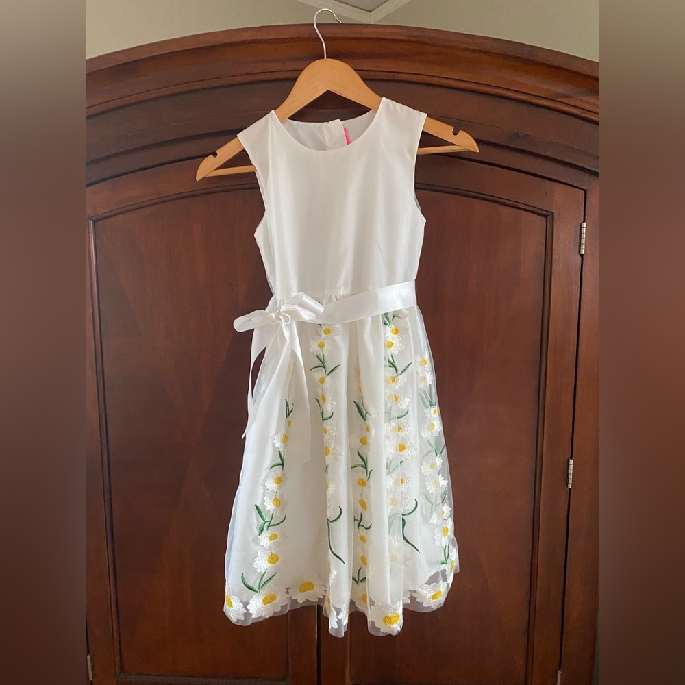 Holly Hastie /London: Daisy White Embroidered Tulle Girls Party Dress
